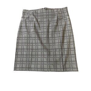 MICHAEL KORS Black & White Houndstooth Plaid Pencil Skirt Size Medium